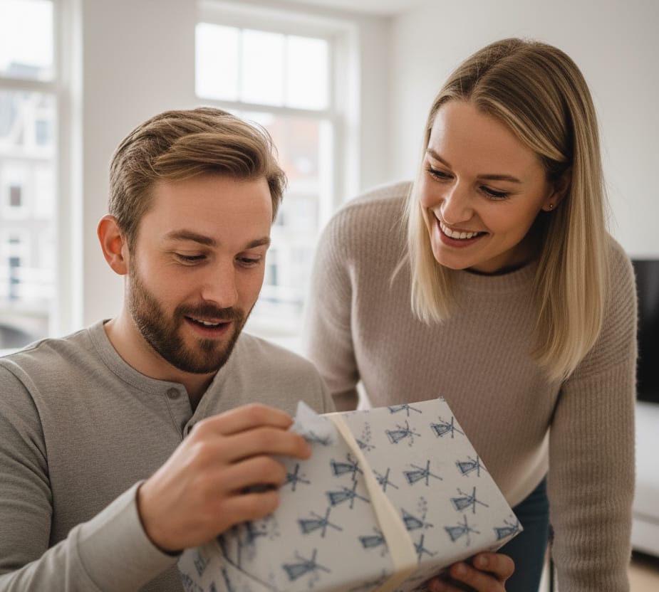 Accueil gepersonaliseerd cadeau uitpakken