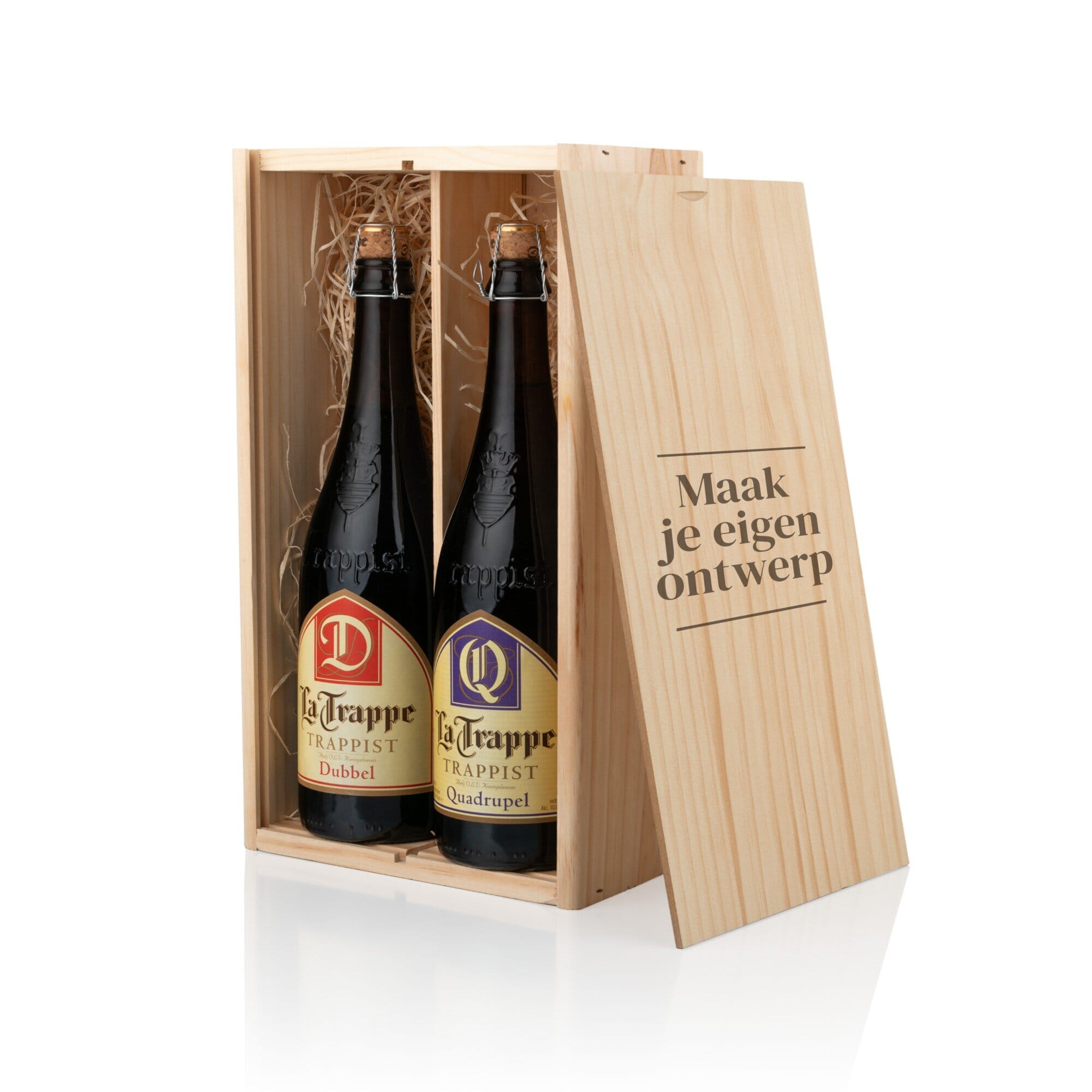 Gravure sur boîte à bière - 2 compartiments Coffret à bière personnalisé | Cadeau bière 2 bouteilles