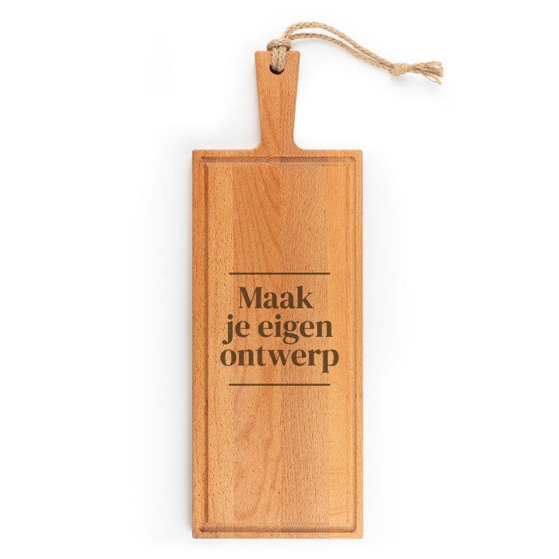 Planche à boissons en hêtre avec canal à jus Gravure d'un logo ou d'un dessin unique