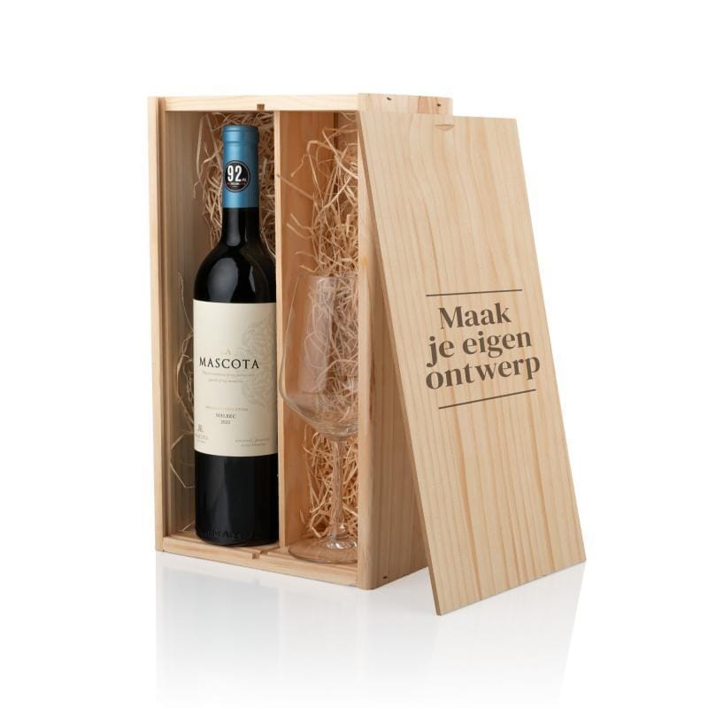 Emballage de vin avec verre gravé | Emballage cadeau de vin