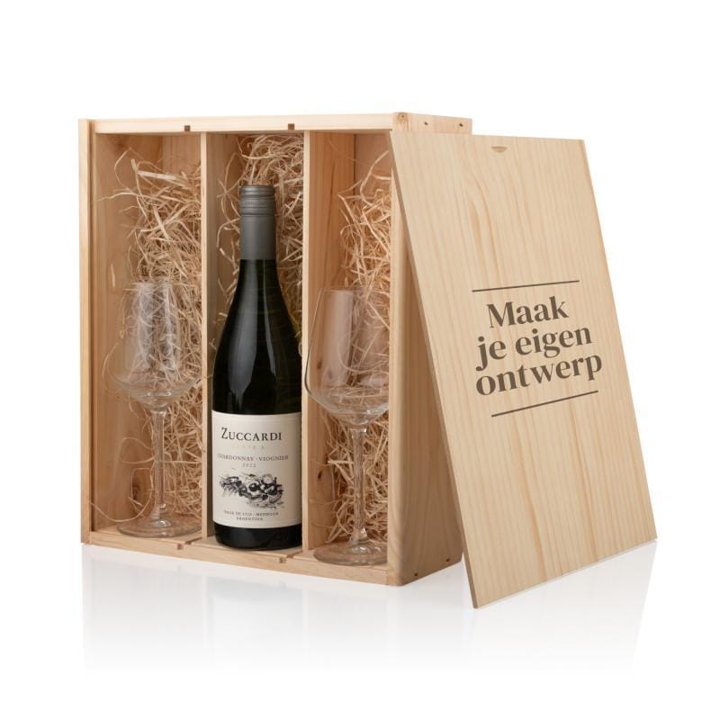 Coffret de vin avec verres gravés | Cadeau personnel pour le vin