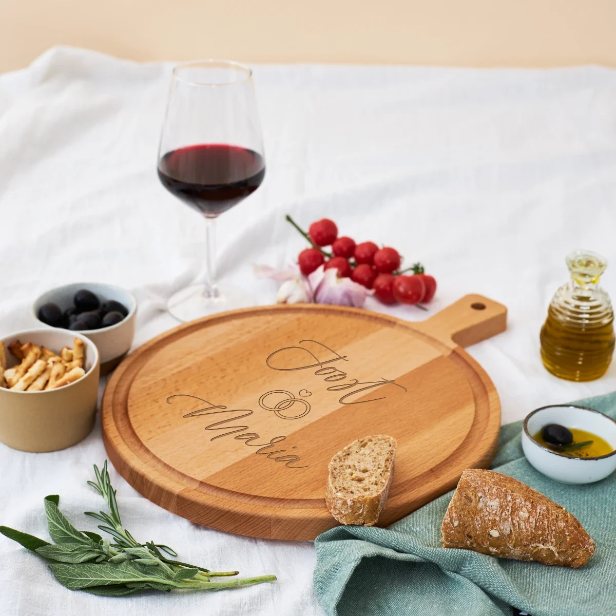 Ronde serveerplank Ø 30 cm Borrelplank rond | Beukenhouten ronde serveerplank