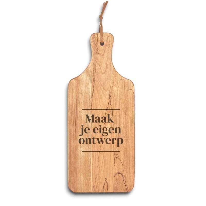 Borrelplankje 36 x 15 cm snijplank ontbijtbord met handvat laten graveren met een eigen afbeelding