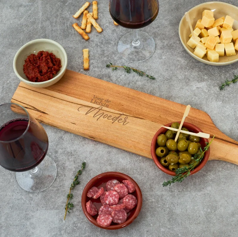 Planche à tapas 50 x 12 cm Gravure sur planche à tapas | Planche à servir personnalisée