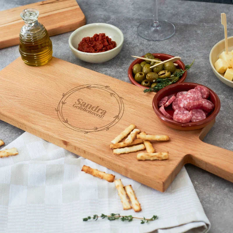 Planche à boire 49 x 17 cm Tableau de service avec texte | Tableau de service avec texte