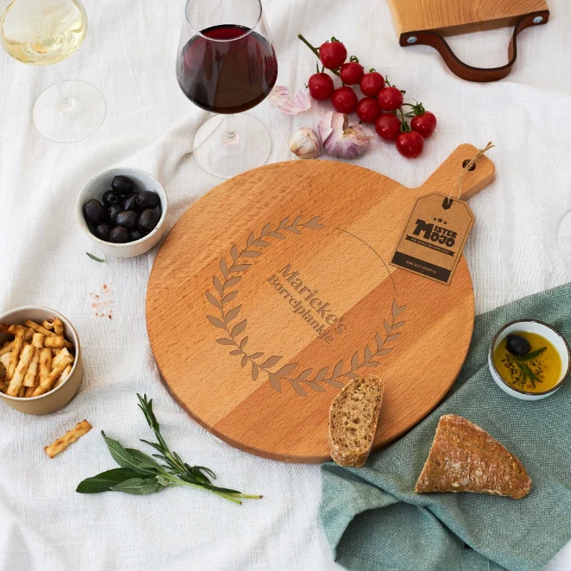 Planche de service ronde Ø 30 cm Planche à servir avec logo | planche à servir personnalisée