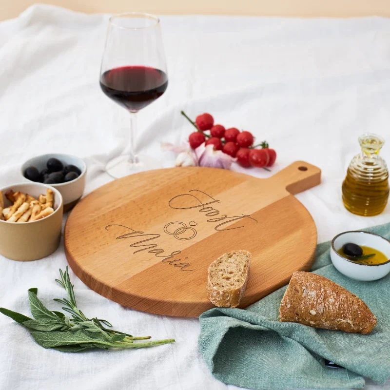 Planche de service ronde Ø 30 cm personnalisation de la planche à cocktail | planche à cocktail gravée